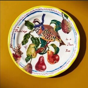 Anthropologie 2021 Nathalie Lete Partridge in Pear Tree Holiday Christmas Plate